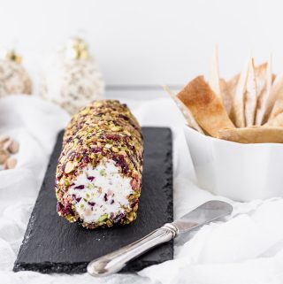 Cheese Log with Cranberries, Pistachios, Bacon and Honey