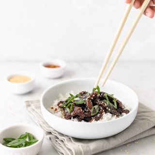 mongolian beef over rice